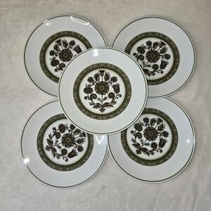 Noritake Floral Plates Set - Green and Brown